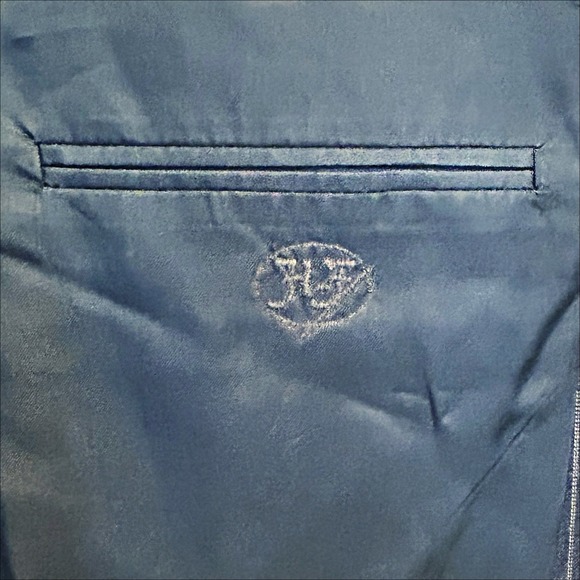 Hickey Freeman Loro Piana 130s Wool Suit Jacket 44L Navy Blue White Pinstripe - Picture 9 of 11